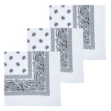 3 PCS 22"x22" 100 Cotton Paisley Pattern Bandana Handkerchief Headband Scarf