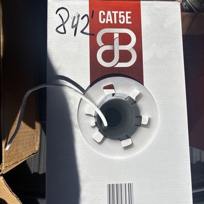 842FT CAT5E UTP CABLE 24AWG SOLID WIRE 350MHZ ETHERNET CABLE PULL BOX WHITE