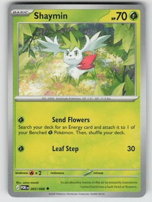 Shaymin 003/088 Uncommon Perfect Order Pokemon Near Mint