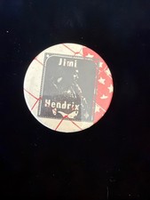 Jimi Hendrix tin pin badge rare 70s