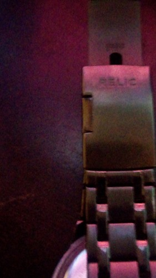 #ad Relic Men’s Quartz Chronograph 45mm Black Dial Metal Bracelet Watch 3 ATM $35.00