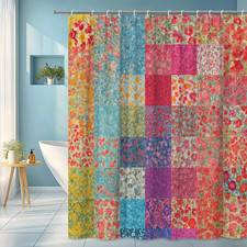 Colorful Floral Shower Curtain - Vibrant Design for Bathroom Decor