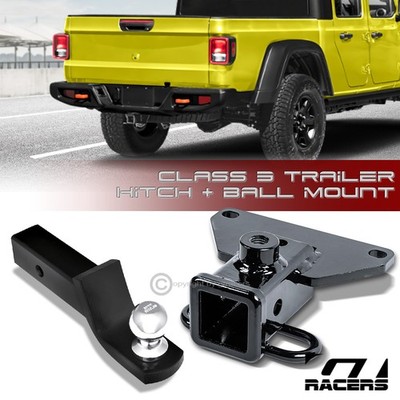 Genuine Trailer Hitch クラス3 ブラック For 2020-2026 Gladiator Class 3 Black Trailer Hitch Receiver+2