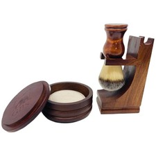 G.B.S GENTS Men's Classic Wooden Shaving Set Shaving Brush with Wooden Stand And