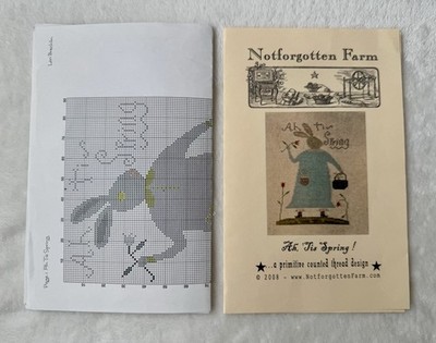 Cross Stitch Pattern Notforgotten Farm  Ah,  Tis Spring!  Chart Only Rabbit