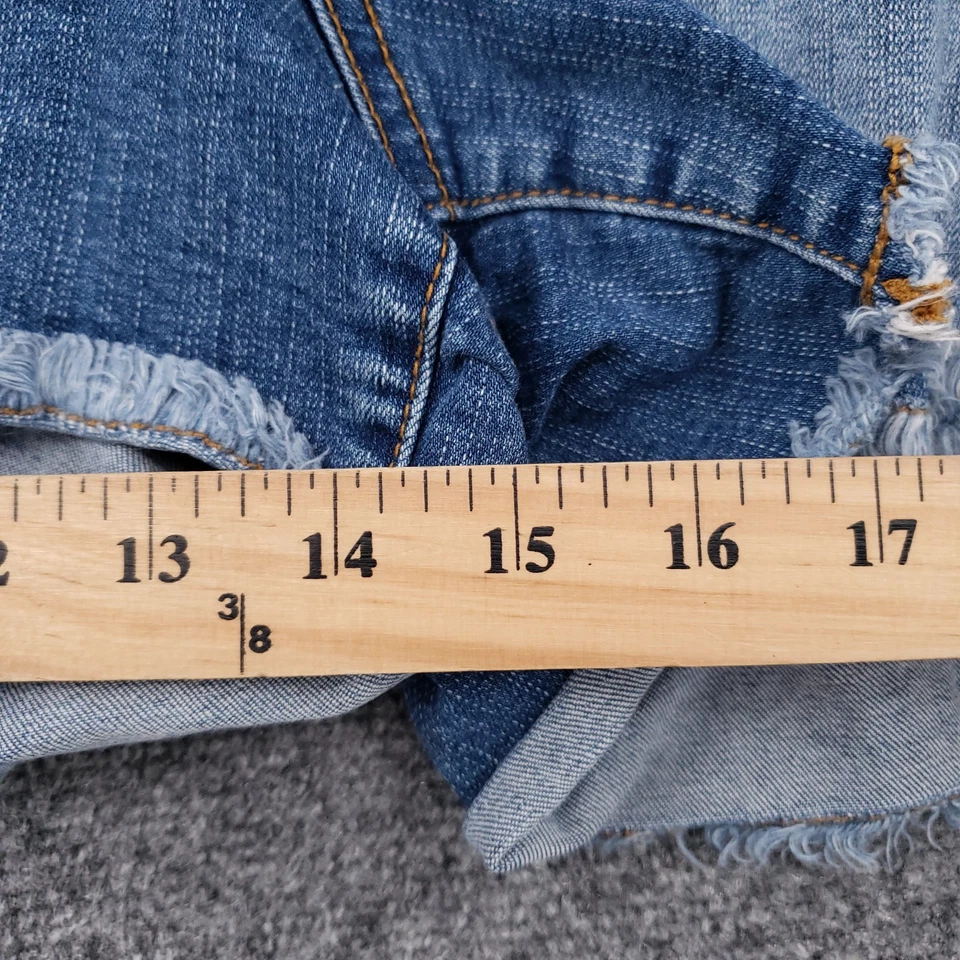 Pantalones Cortos Torrid Para Mujer 26 Plus Azul Tachonado Denim Corte Elástico Lavado Medio Jean Foto 3 de 4