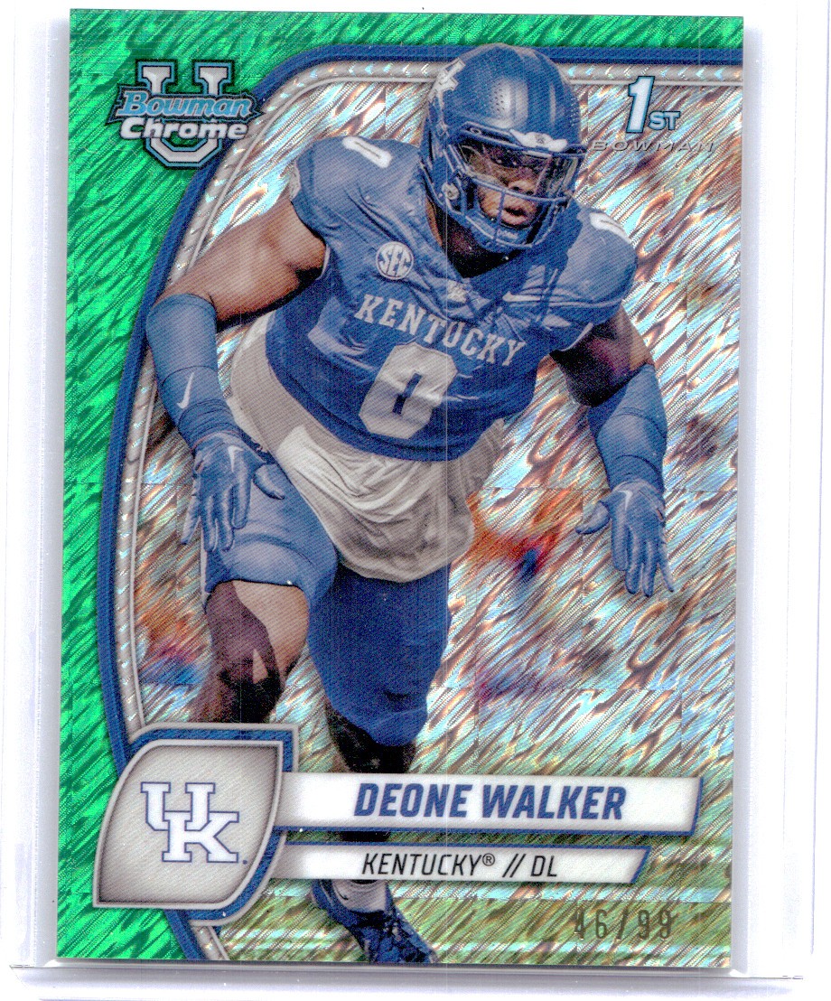 2024 Bowman University Chrome Deone Walker Green Shimmer Refractor #/99 Kentucky