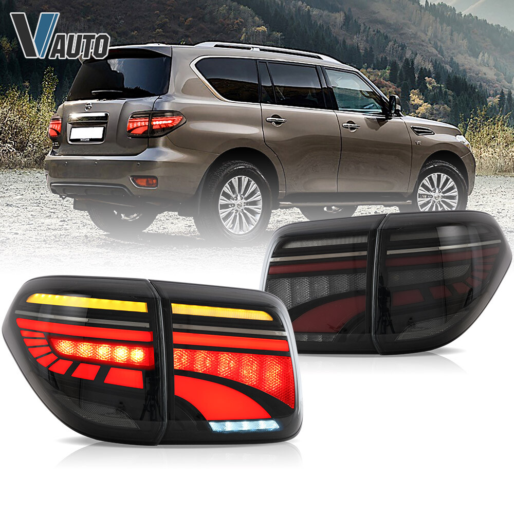 For 20172022 Nissan Armada Patrol 6th Gen Y62 Tail Lights Smoke Lens Sequential eBay