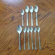 Ekco Eterna Stainless Flatware Cantina Spoons Vintage Tableware 10 Pieces