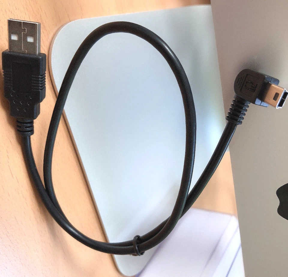 Mini USB-B 5Pin Right-Angle Male To USB 2.0 Male Data Charge Cable Cord 50cm - Image 2 of 3