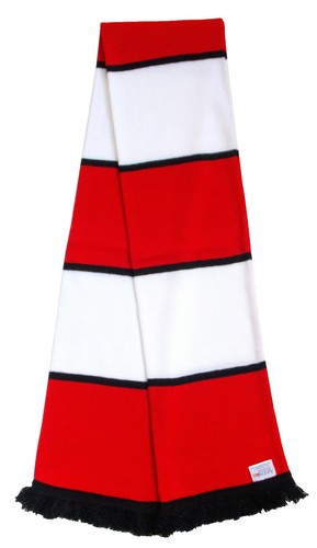 Cheltenham Town Supporters Red and White with a Black Stripe Retro Style Scarf - Picture 2 of 4
