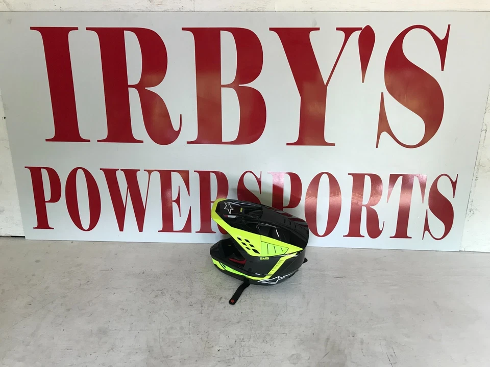 Casco O2B Alpinestars S-M5 Beam Negro Brillante Antracita Amarillo Fluo Juvenil Grande Foto 4 de 4