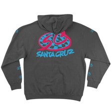 Santa Cruz CHECK PRO SERIES PULLOVER Skateboard Hoodie CHARCOAL