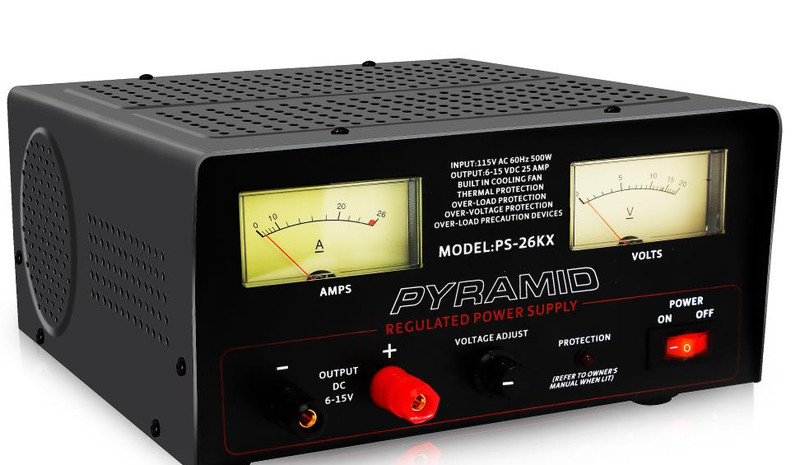 Pyramid PS-26KX Regulated Power Supply Variable Voltage 25 Amp 6-15V DC