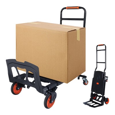 Foldable Portable Climb Trolley Cart With 4 Wheels 2-in-1 Hand Truck New-