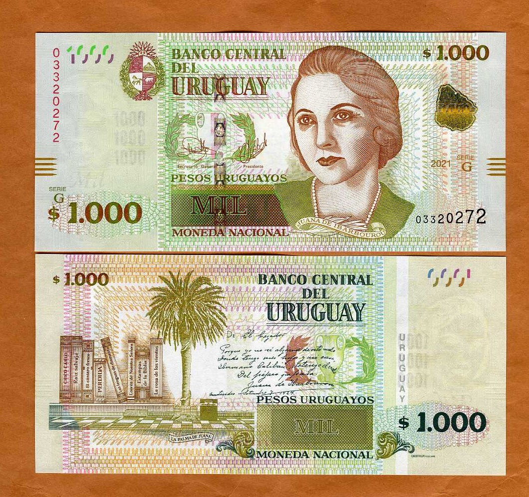 Uruguay, 1000 Pesos Uruguayos, 2021, Serie G, P-98c, UNC