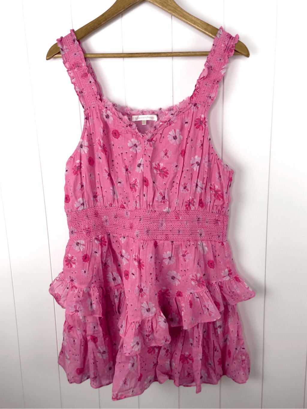 LoveShackFancy Norelli Printed Ruffled Dress Pink… - image 3