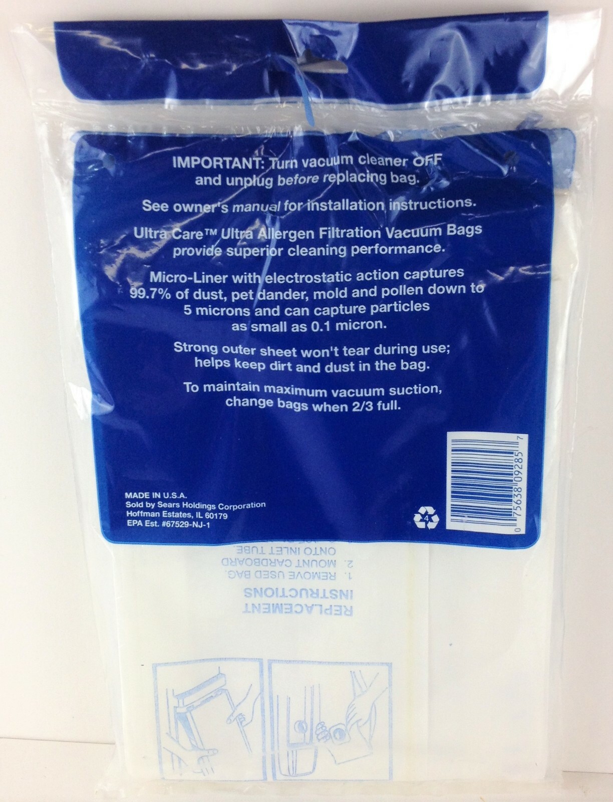 Ultra Care VacBags Fits Hoover Z Uprights, Ultra Allergen Filtration 2 Count eBay