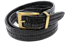 TOMMY BAHAMA Black Woven Leather Belt Sz 42 14741 Made In India