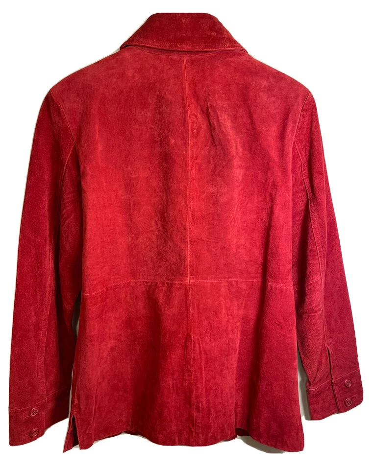 Chaqueta De Colección JACLYN SMITH Gamuza Genuina Cuero Rojo M Nueva Con Etiquetas Foto 4 de 4