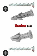 Fischer Nylon Plasterboard Wall Plug 10mm & 6mm Heavy Duty Rawplug With Screws