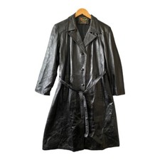 Vintage 1980 S Reed Sportswear Super Soft Long Black Leather Women’s Coat Sz S