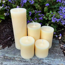 🐝 White Beeswax Pillar Candles 100% Natural Honey Bees Wax USA Unscented Pure