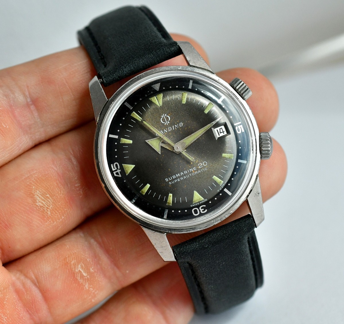 Vintag 60' CANDINO 20 Submarine Automatic Diver Watch- Steel