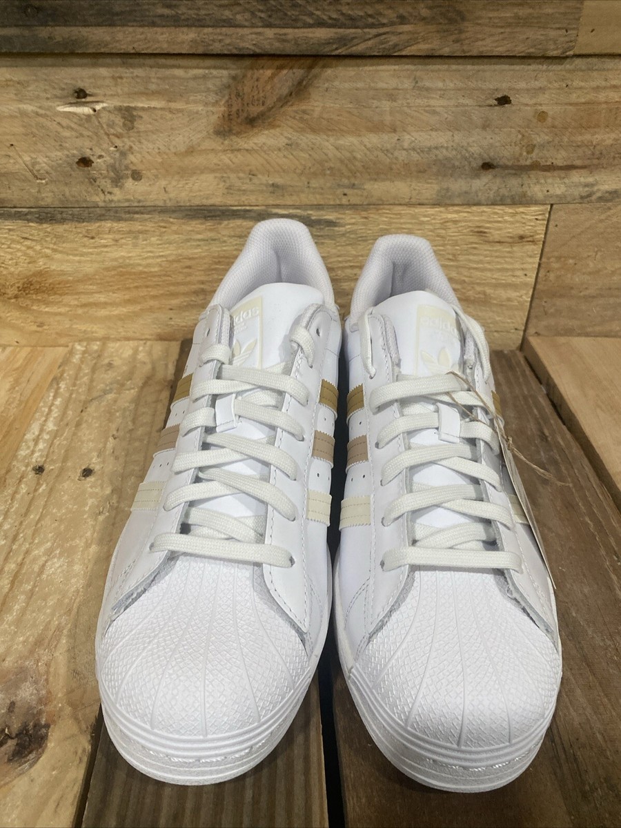 Size 10.5 - adidas Superstar White Golden Beige for sale
