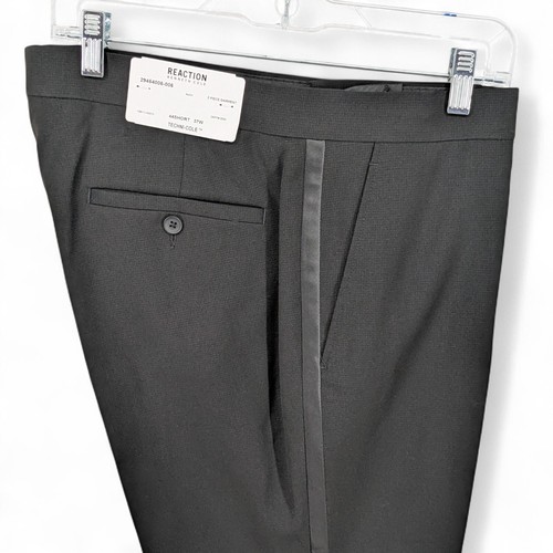 Kenneth Cole Men's Slim Fit Flex Tuxedo Suit Black Jacket 44S Pants 37x32 $425 - Picture 6 of 7