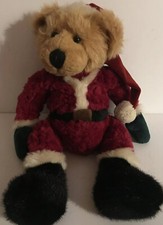 Russ Berrie 15  RARE Santa Bear Bean Paws  Tush Plush Vintage Stuffed Animal