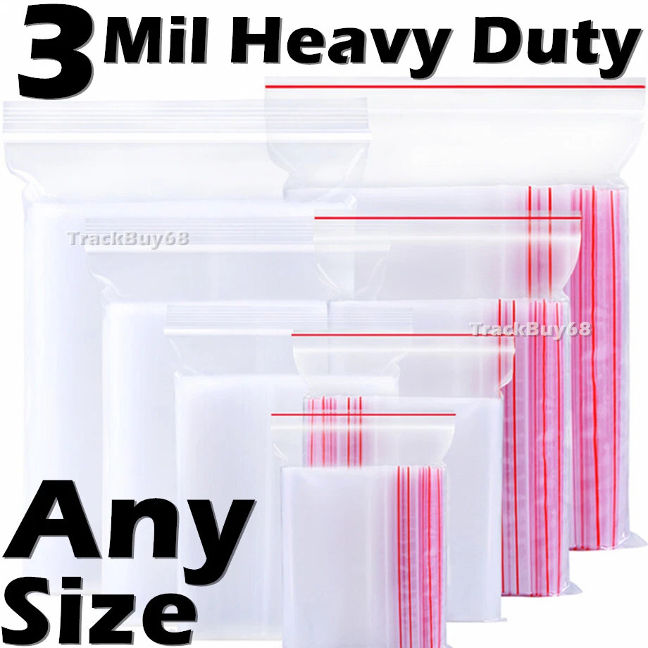 100 Clear Heavy Duty Reclosable Zipper Bags Zip Large Small Plastic Lock  Clothes