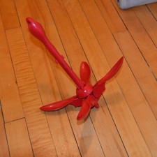 3.5 Lb Red Portable Folding Grapnel Anchor for Canoe, Kayak Marine, Small Boat
