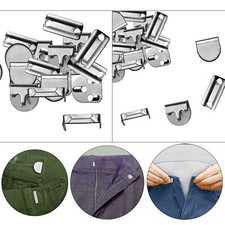 8MM Hook and Bar Fasteners 4 Part Sets Silver Trouser Skirt & Tunic Fasteners