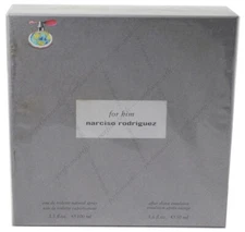 Narciso Rodriguez for him 2 Pces Set 3.4/3.3 oz Edt Spray + 1.7  A/S  New In Box