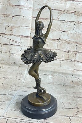 Unterzeichnet:Milo, Bronze Statue Little Ballerina Tänzer Messingskulptur Figur