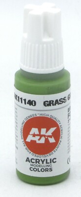 AK Interactive AK11140 Grass Green [3rd Gen] (17ml Bottle) Acrylic Paint Plant
