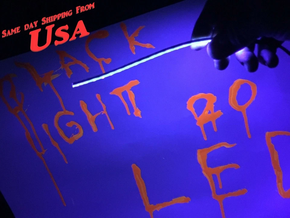 UV Ultra Violet Black Light Lamp LED Water Proof Strip+12v adaptor AC or DC plug - Image 2 of 4