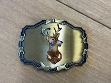 1977 /78 Raintree - Deer / Buck Buckle 3D image Vintage