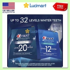 Crest 3D Whitestrips 20 Levels & 12 Levels Whiter 40 + 20 Strips Exp 2026 NEW