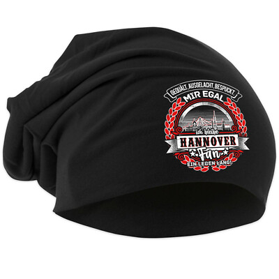 Ein Leben lang Hannover Mütze | Beanie Strickmütze Sport Logo Stadt Skyline