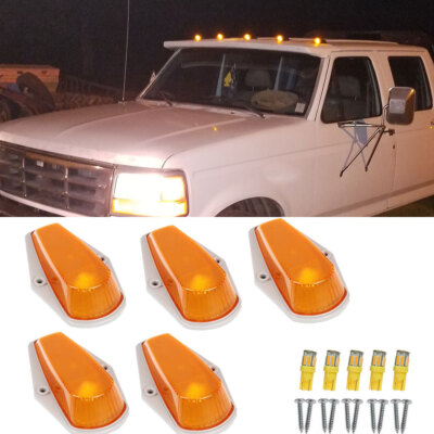 5X For FORD F150 F250 F350 1973-1997 Roof Top Cab Lights Amber Marker Lights