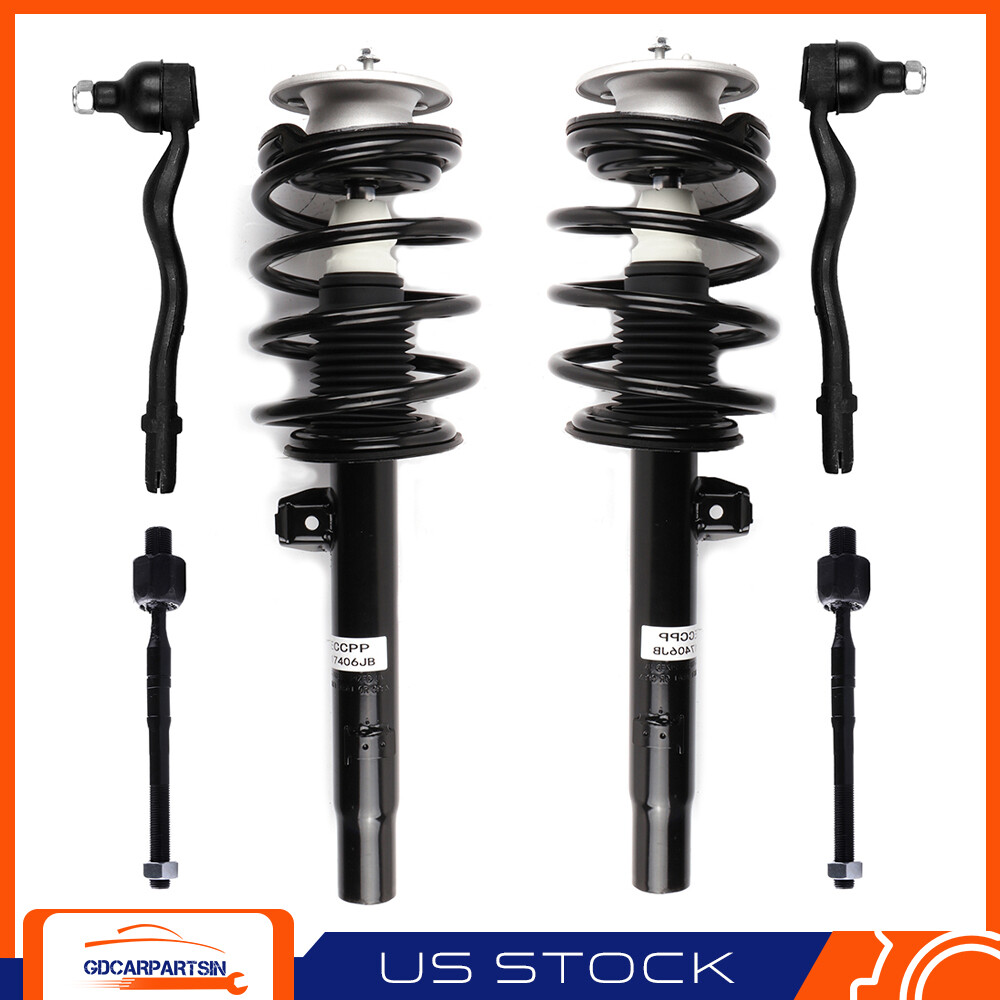 6pc Front Strut Assembly with Coil Spring & Tie Rod Kit for BMW 320i 323i 325i 325Ci 330i
