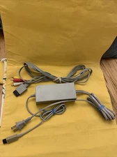 Tested/Working Nintendo Wii OEM AC Adapter Power Cord Supply and AV Cable
