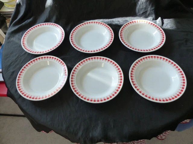 Lot De 6 Assiettes En Teck Scandinave Des Années 70 - Marque Frantz V - Style Mid-Century - Diamètre 10.75 Pouces