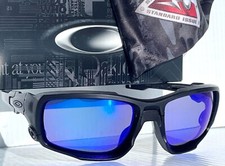 NEW Oakley SI SHOCKTUBE Matte Blackout POLARIZED Galaxy Blue Sunglass 9329