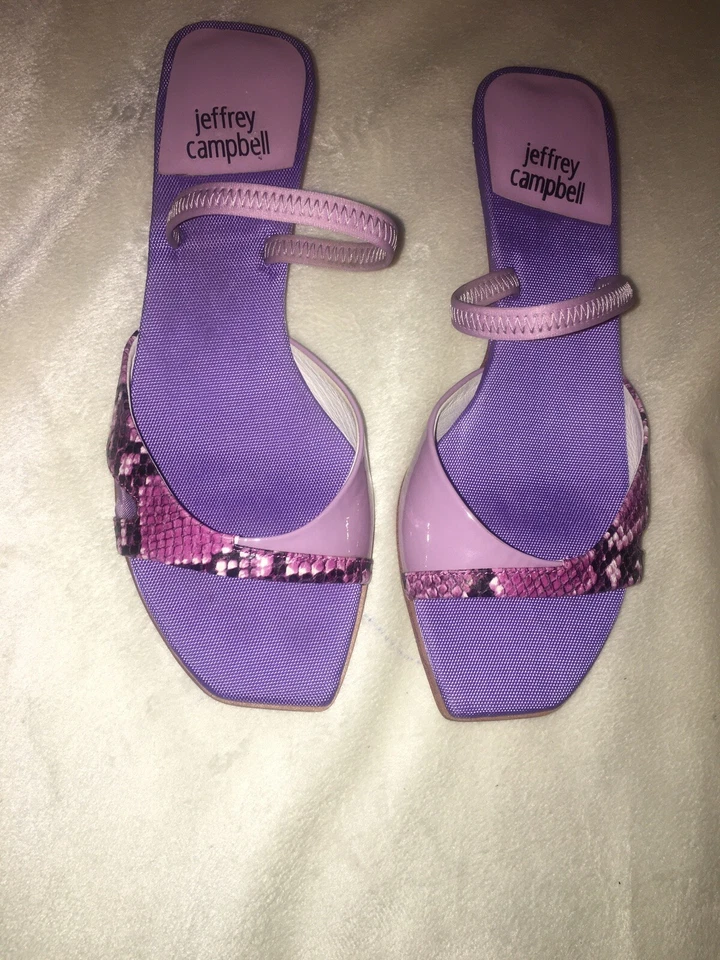 Sandalia Jeffery Campbell gatito punta abierta púrpura talla 8,5 nueva Foto 3 de 4
