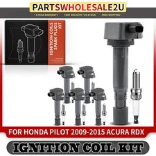 6x Ignition Coil + 6x Iridium Spark Plug Kit for Honda Pilot 2009-2015 Acura RDX