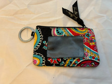 Vera Bradley Zip ID Case  Badge Holder  Key ring Floral