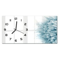 Glasuhr Aus Glas Wanduhr Im Querformat LöWenzahn Schwarze Zeiger 60X30 Cm